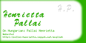 henrietta pallai business card